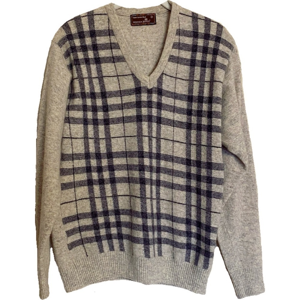 Vintage SUPER LAMBS WOOL Preppy Academia Sweater by Bonanza Jewel Size 42 / M
